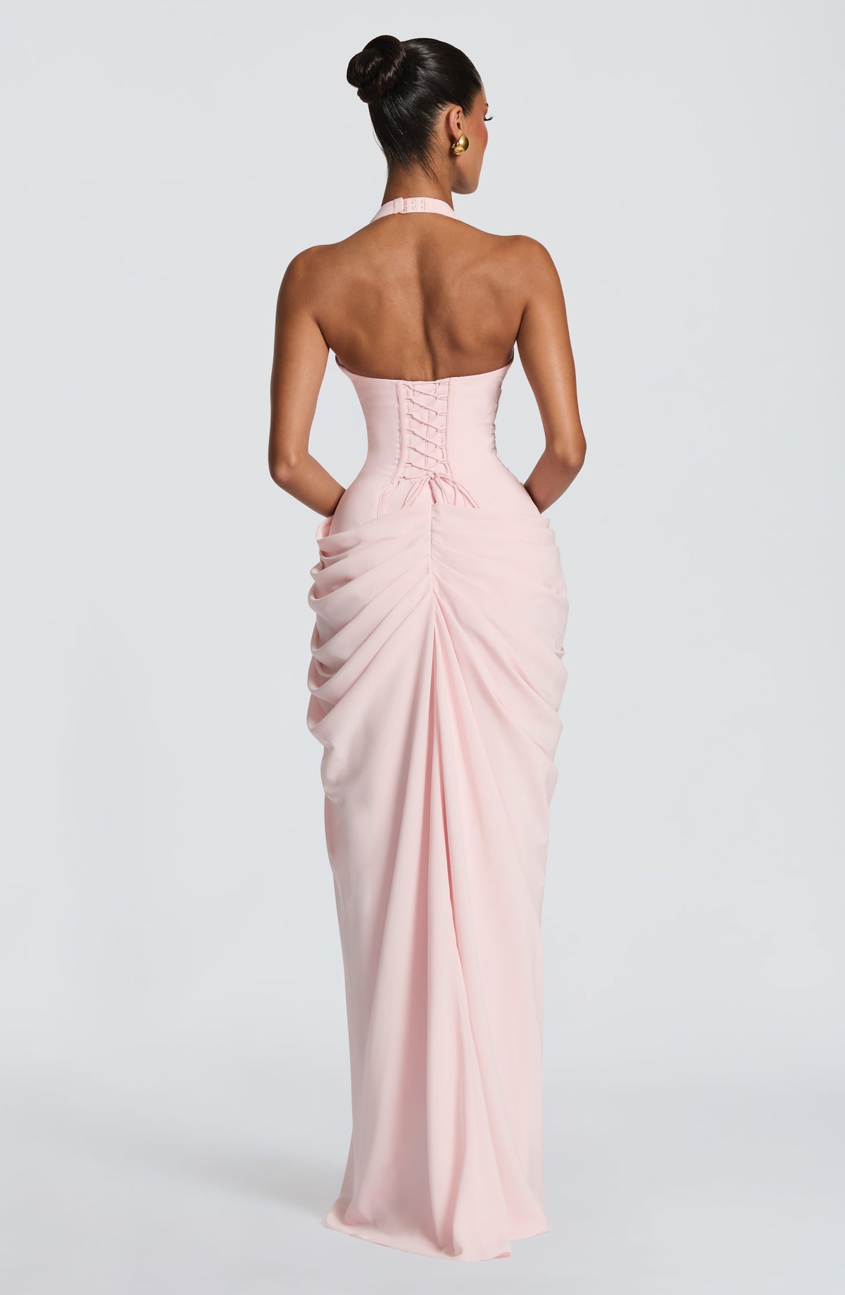 Minette Halter Maxi Dress - Blush Pink