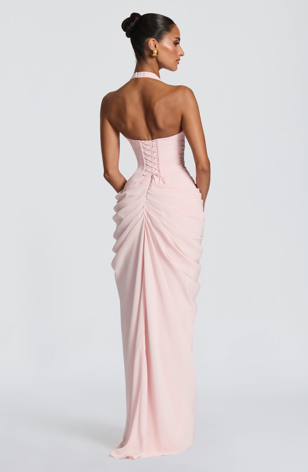 Minette Halter Maxi Dress - Blush Pink