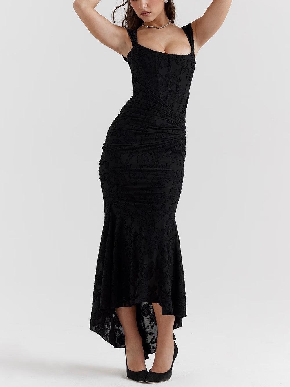Kathleen Midi Dress - Black