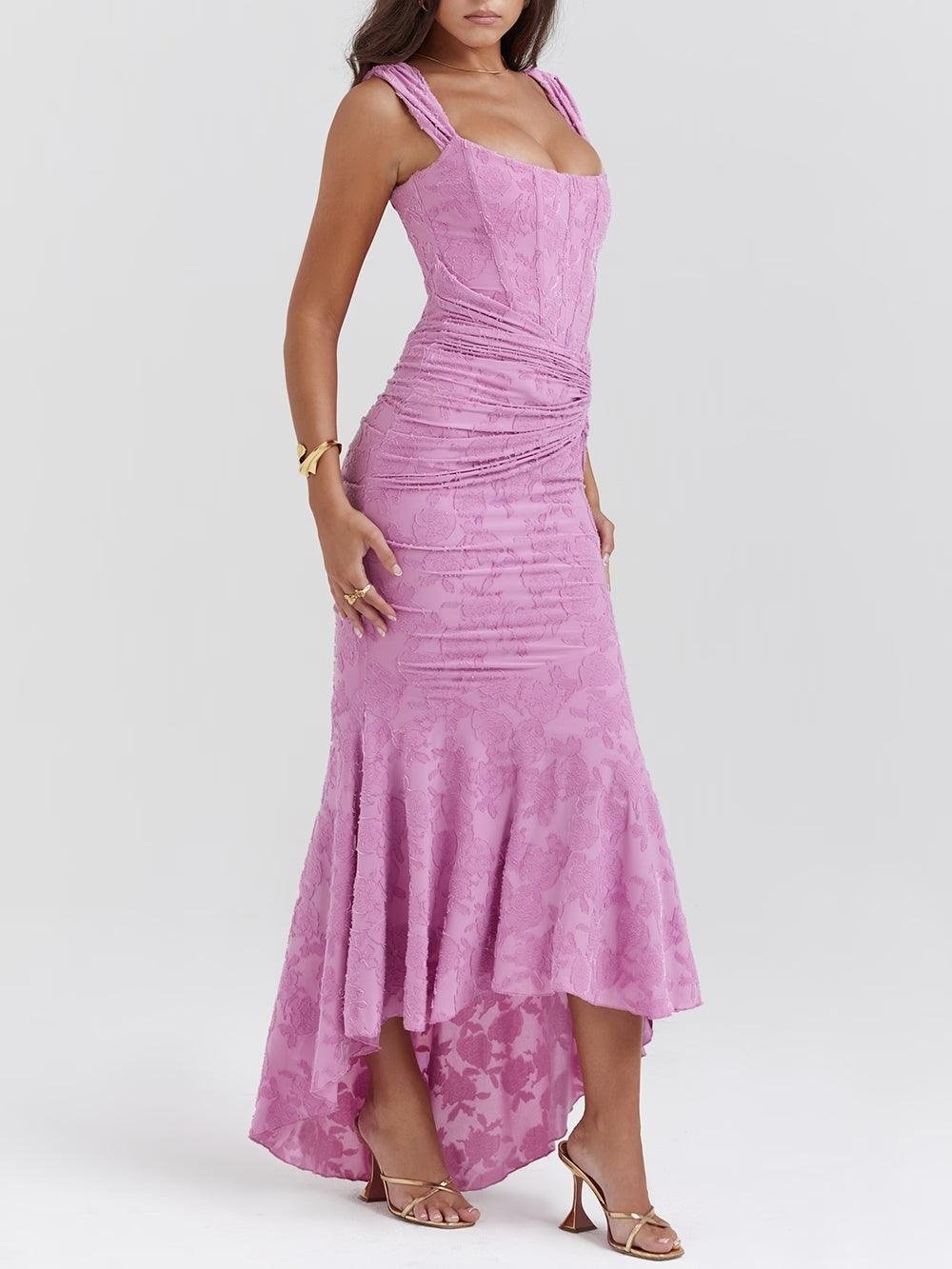Kathleen Midi Dress - Purple-1