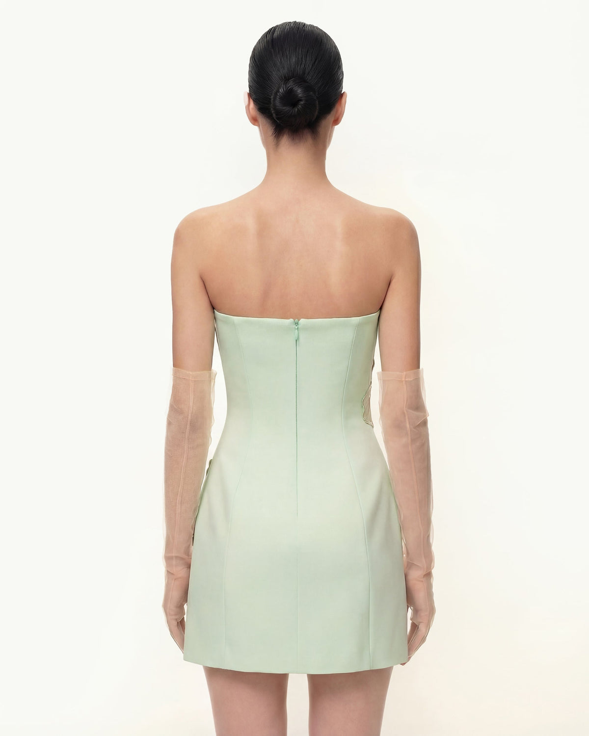 Ninon Strapless Mini Dress - Mint Floral