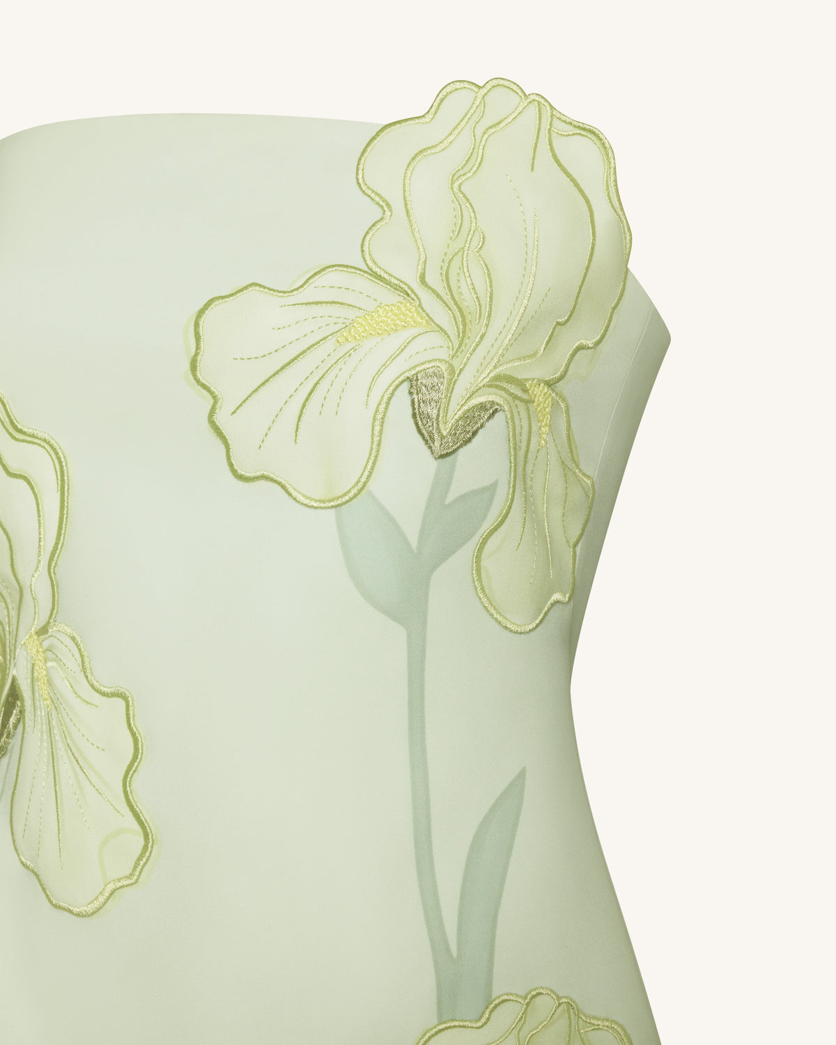 Ninon Strapless Mini Dress - Mint Floral