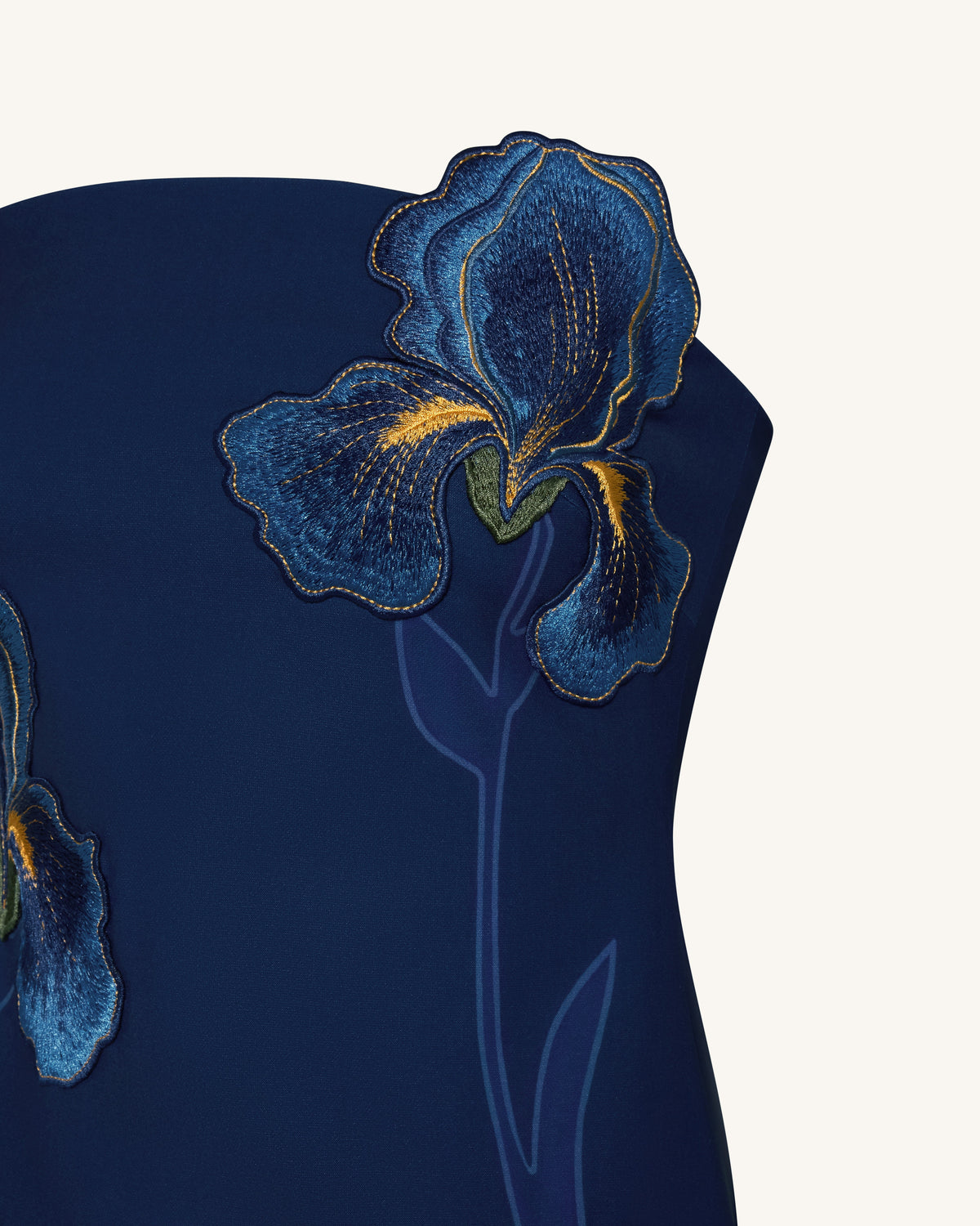 Ninon Strapless Mini Dress - Navy Floral