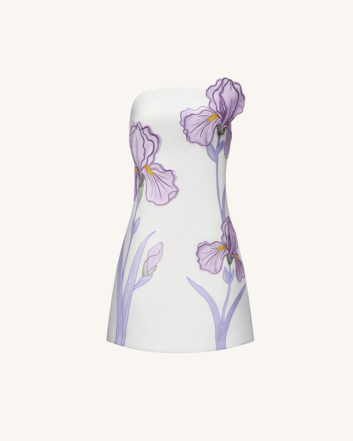 Ninon Strapless Mini Dress - White Floral