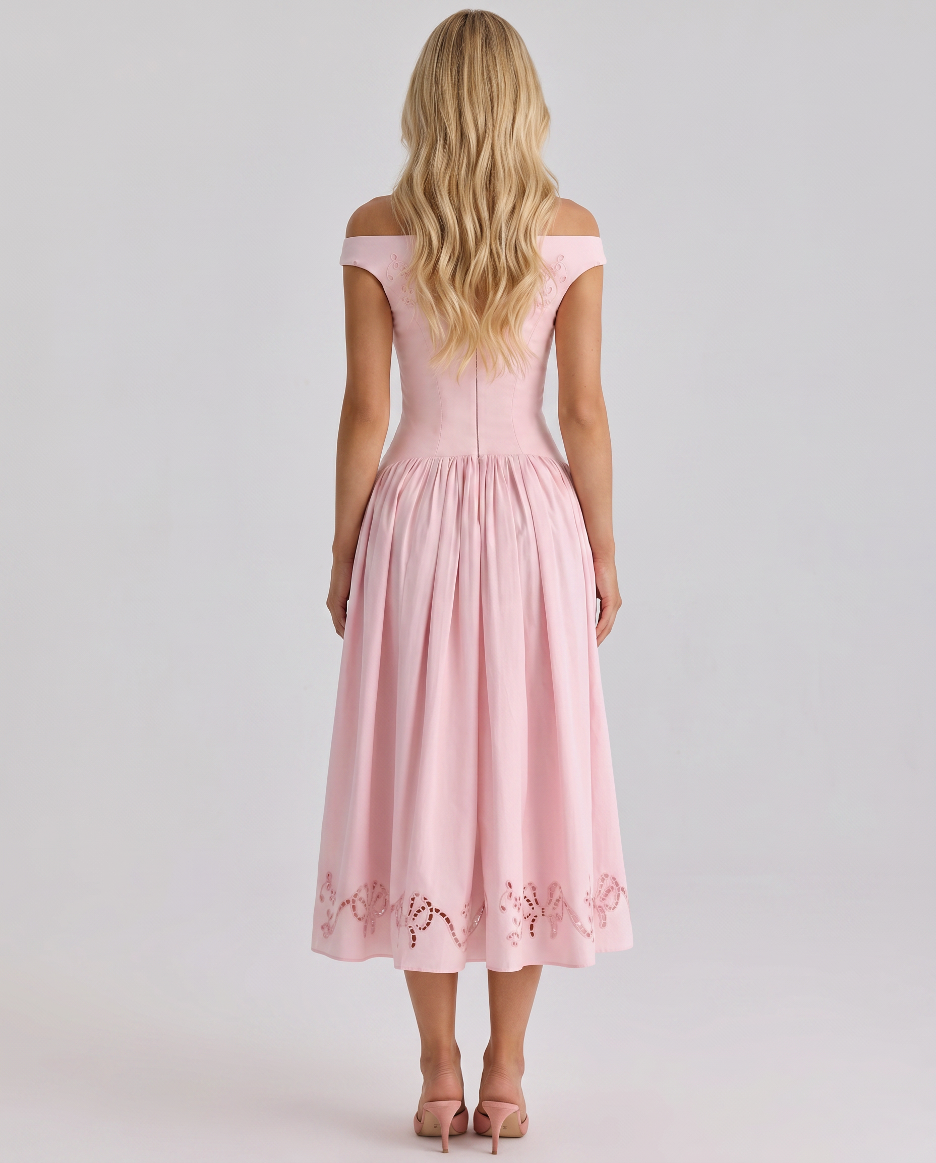 Orla Embroidered Boat Midi Dress