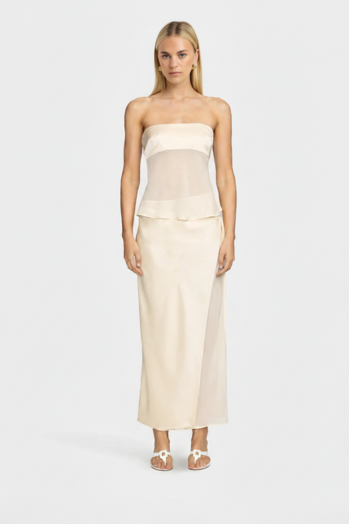 Pauline Sheer Maxi Dress - Cream