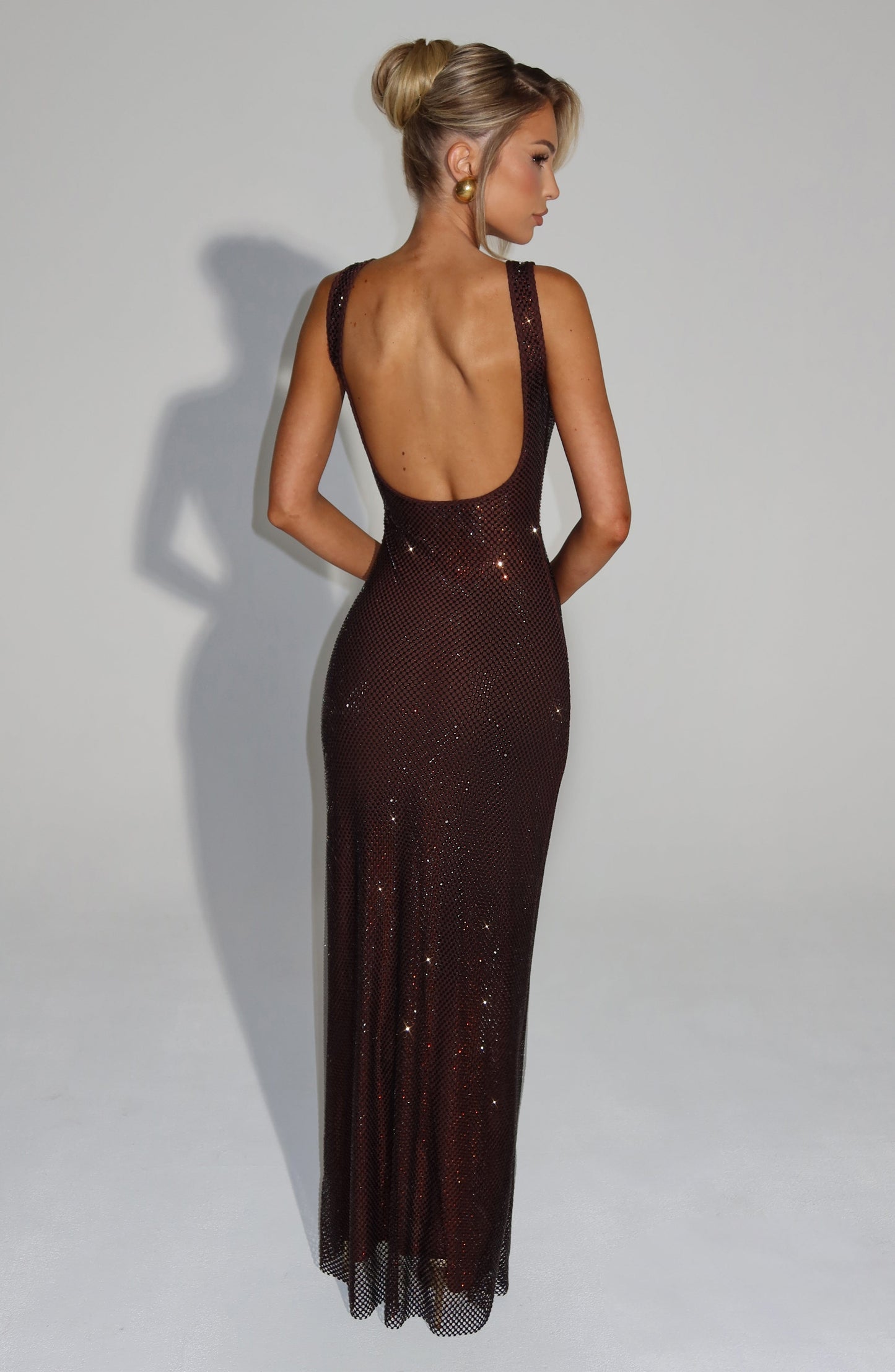 Parker Maxi Dress - Brown, side