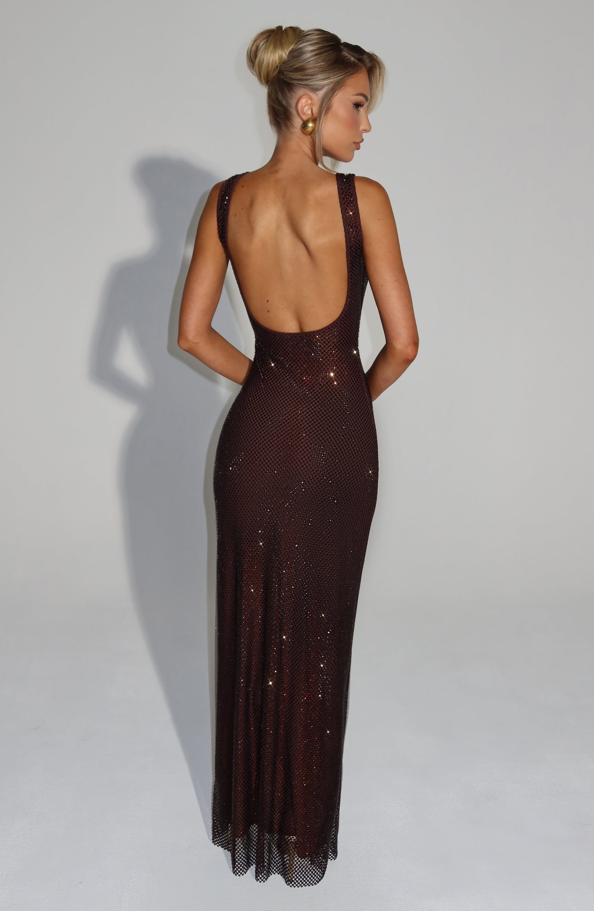 Parker Maxi Dress - Brown, side