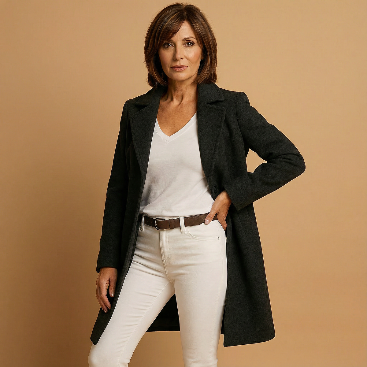 Petronella Wool Blend Coat - Black