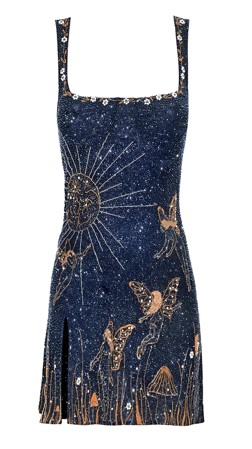 Priscilla Bardot Mini Dress - Blue