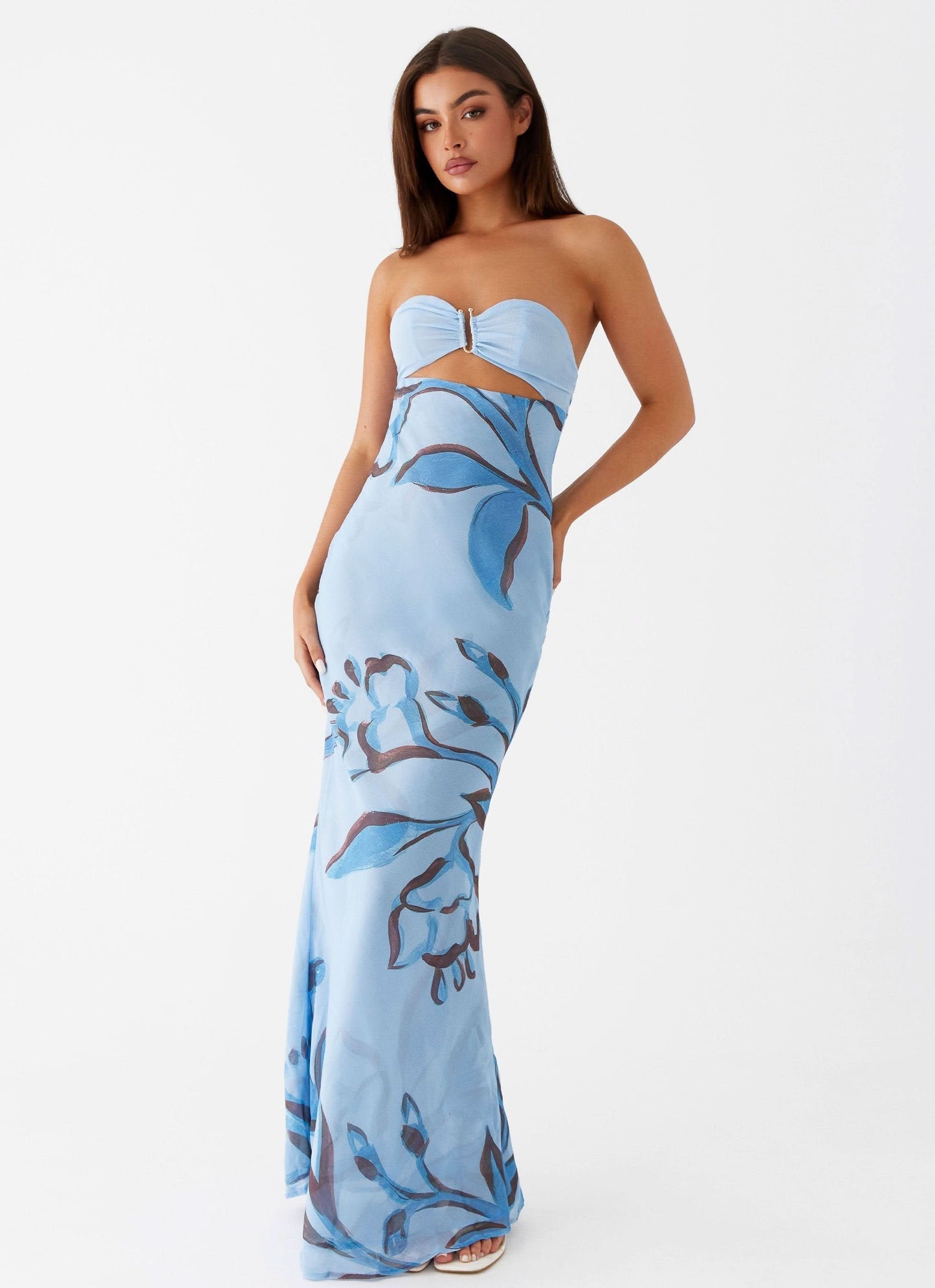 Molly Maxi Dress - Blue, front