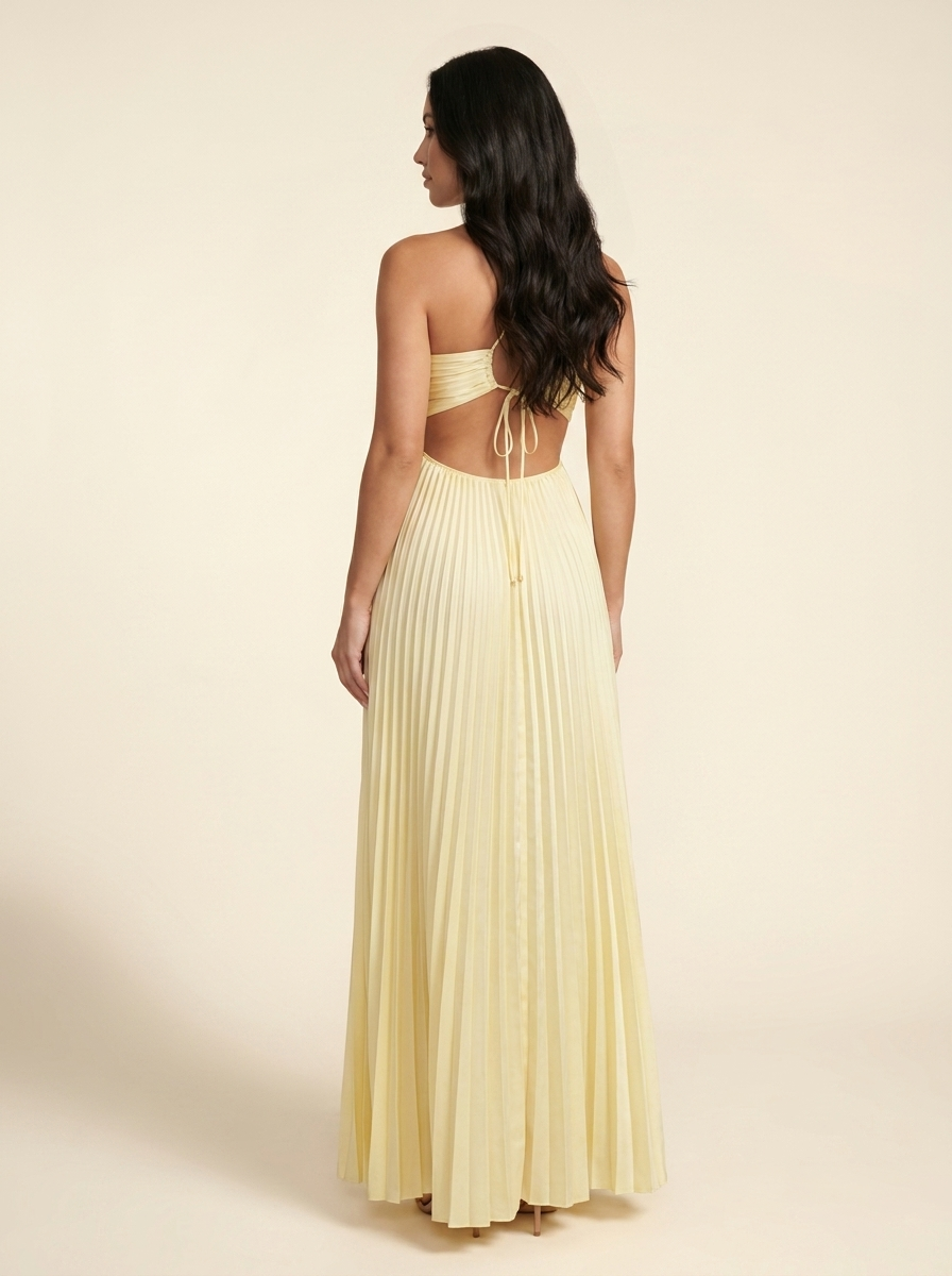Seraphine Halter Maxi Dress - Butter Yellow