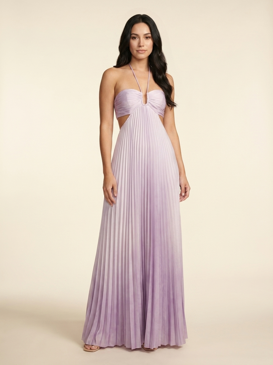 Seraphine Halter Maxi Dress - Lilac