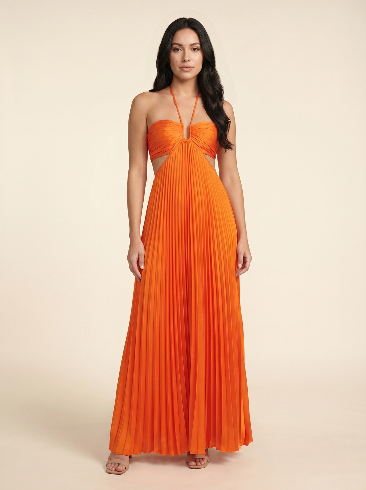 Seraphine Halter Maxi Dress - Orange