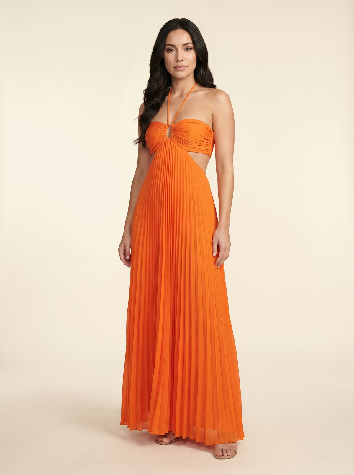 Seraphine Halter Maxi Dress - Orange