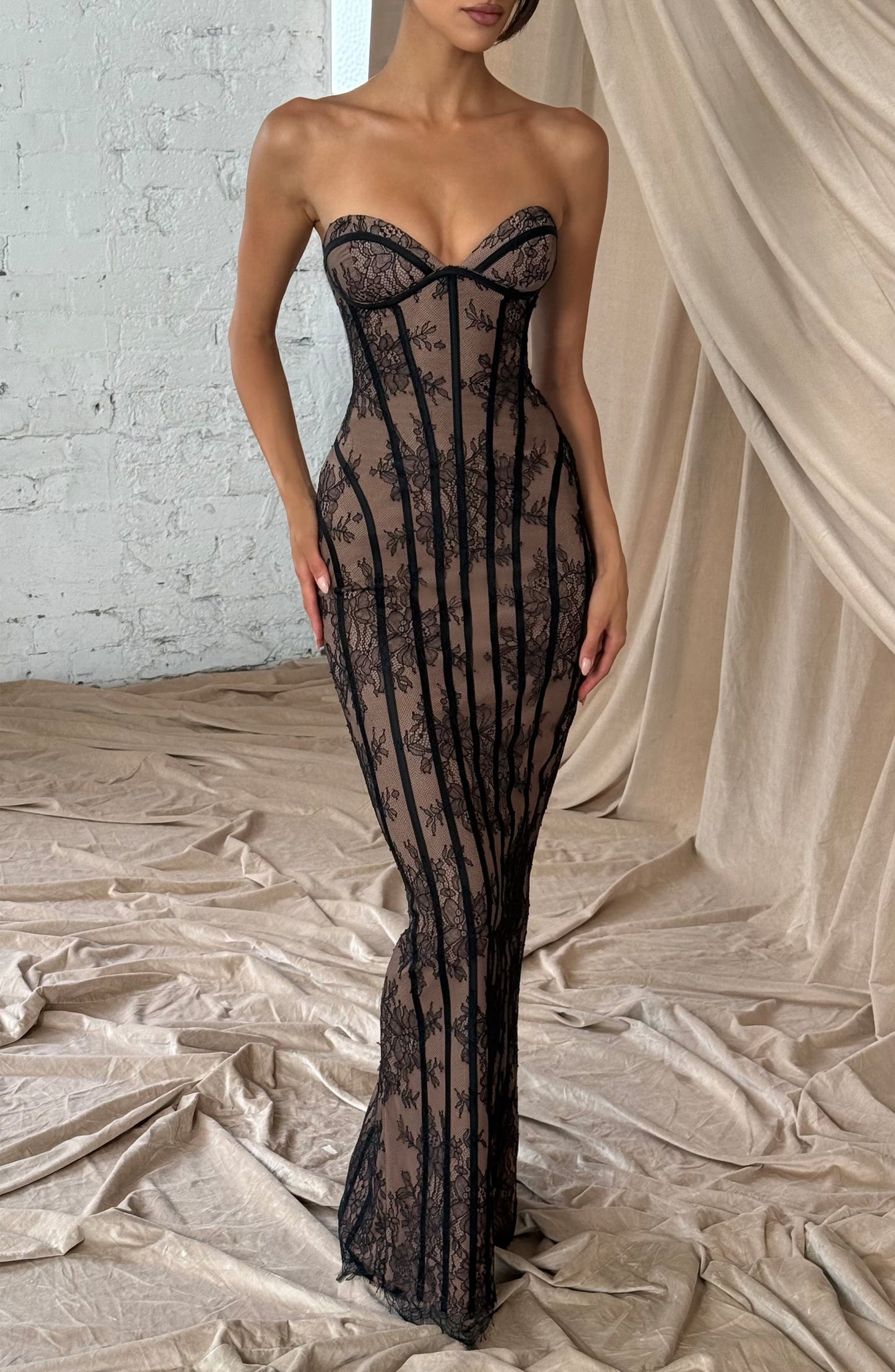 Talia Floral Satin Maxi Dress