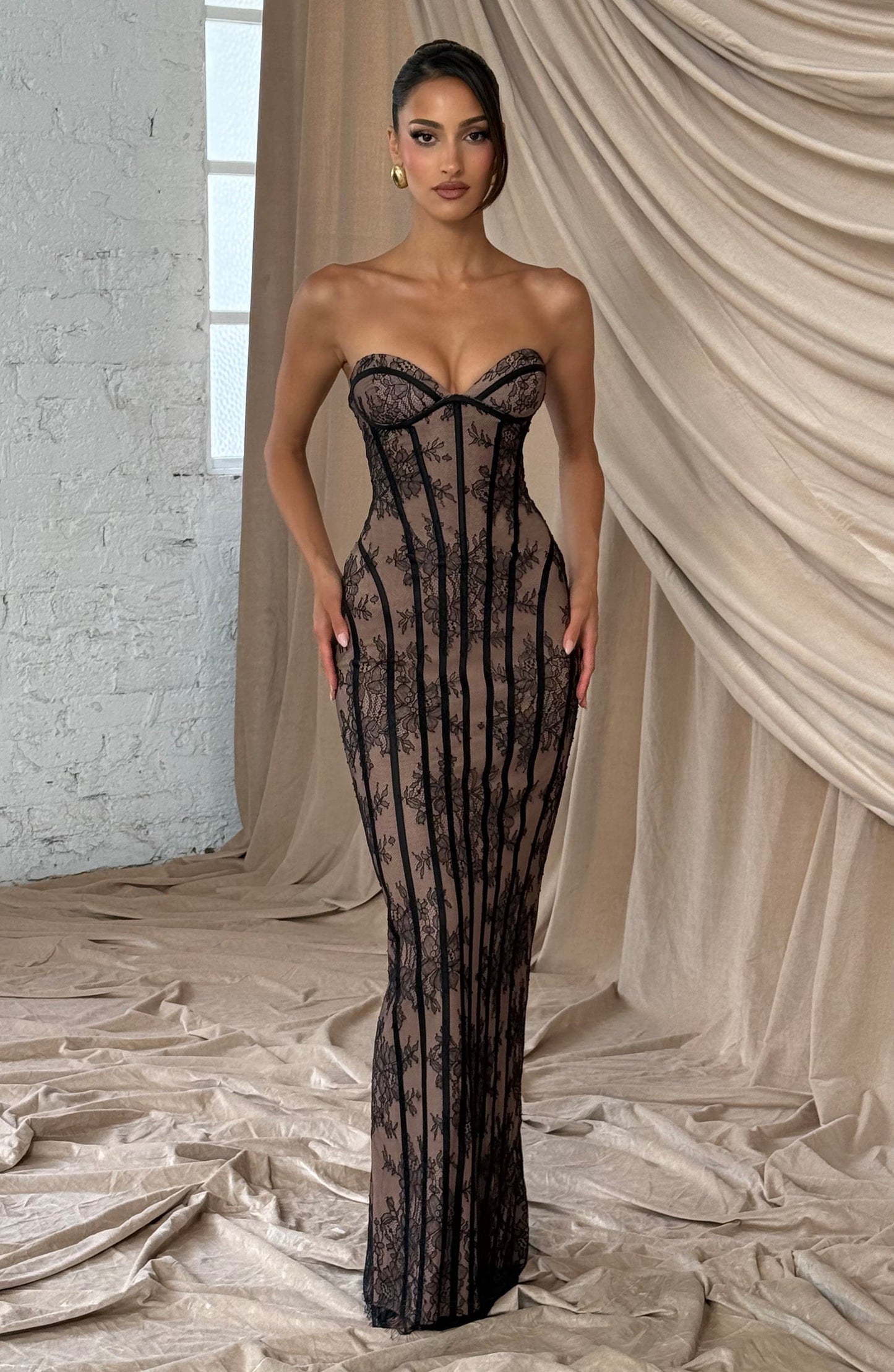Talia Floral Satin Maxi Dress