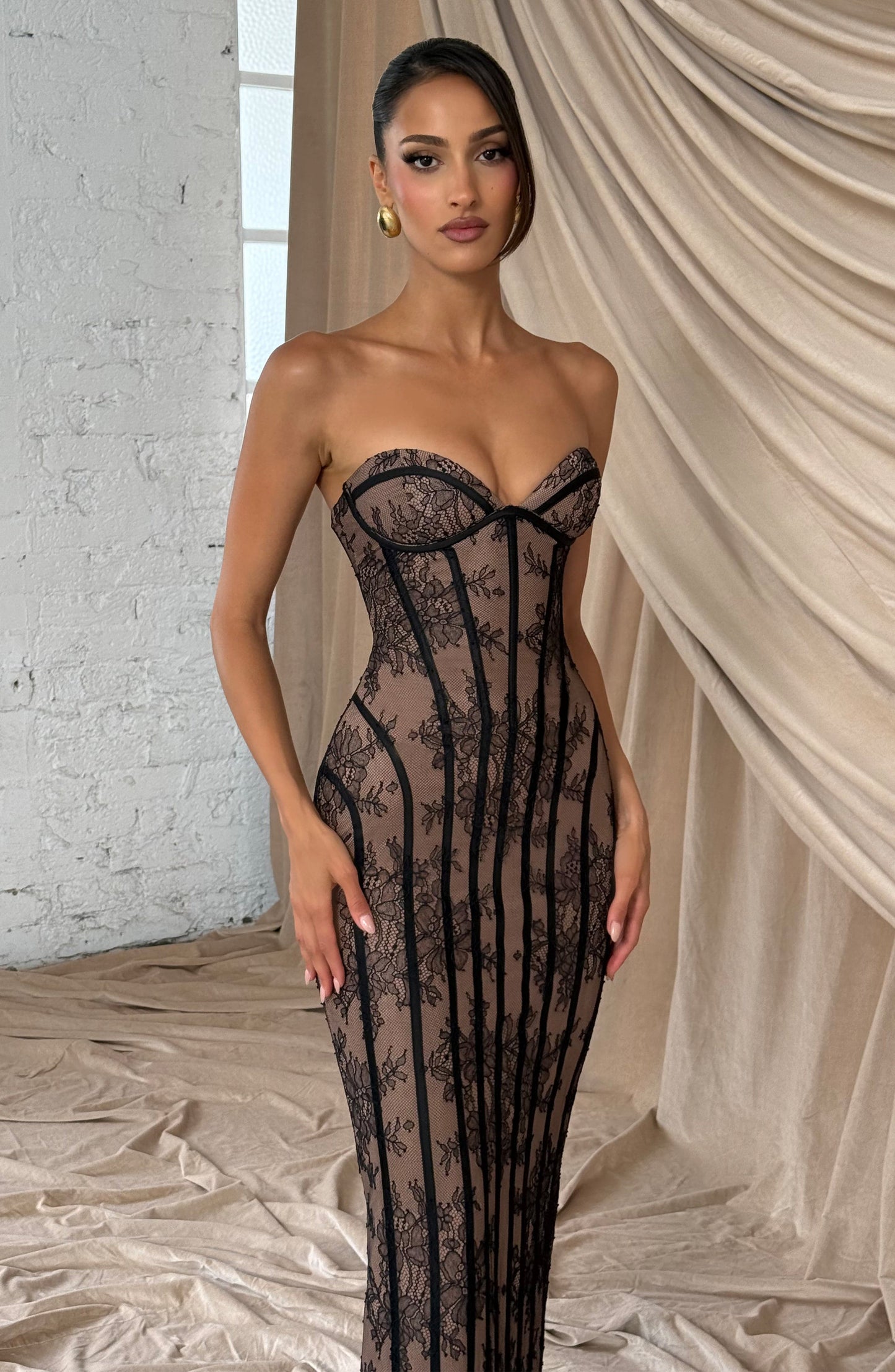 Talia Floral Satin Maxi Dress