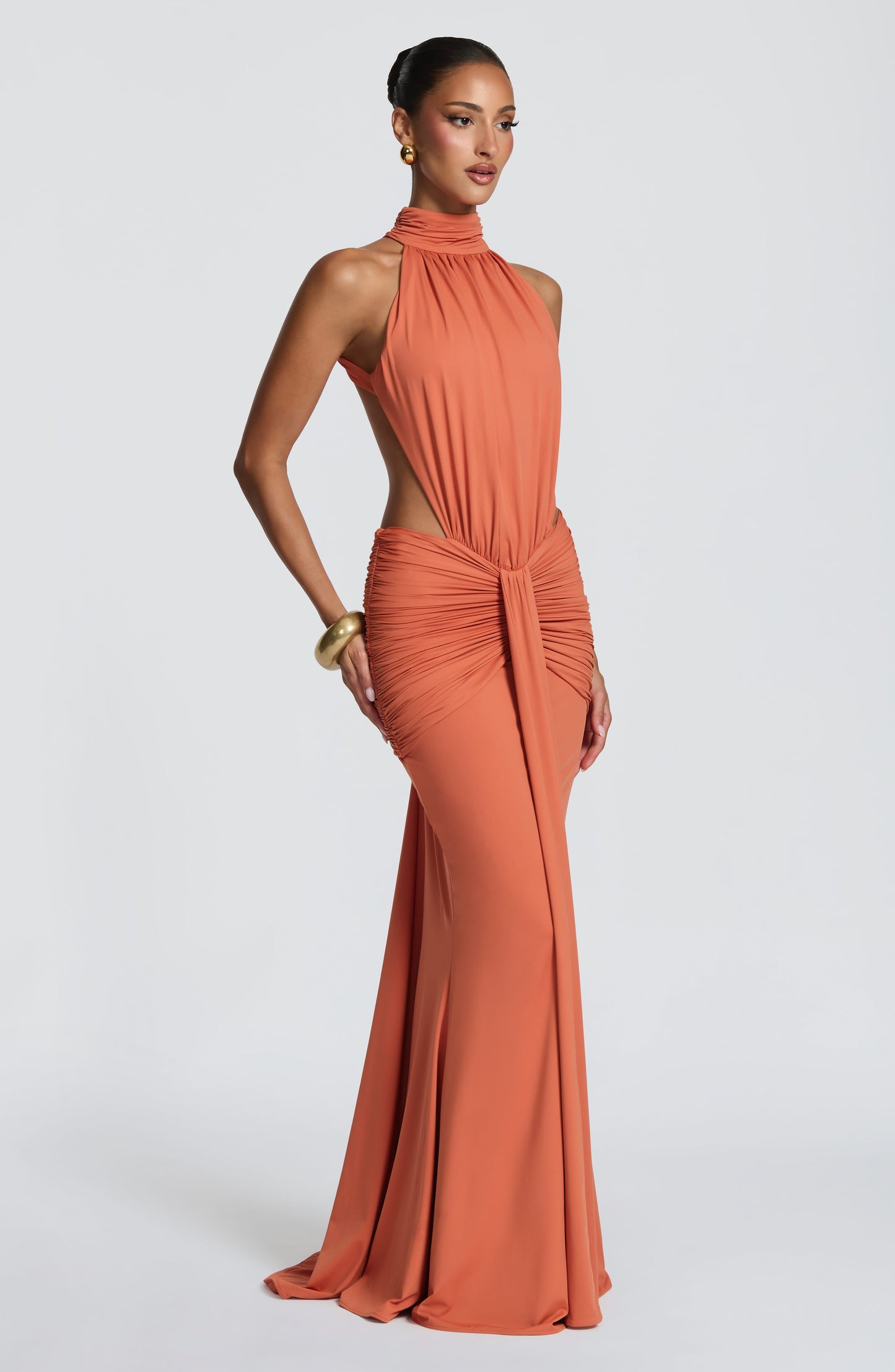 Delphine Cutout Halter Maxi Dress