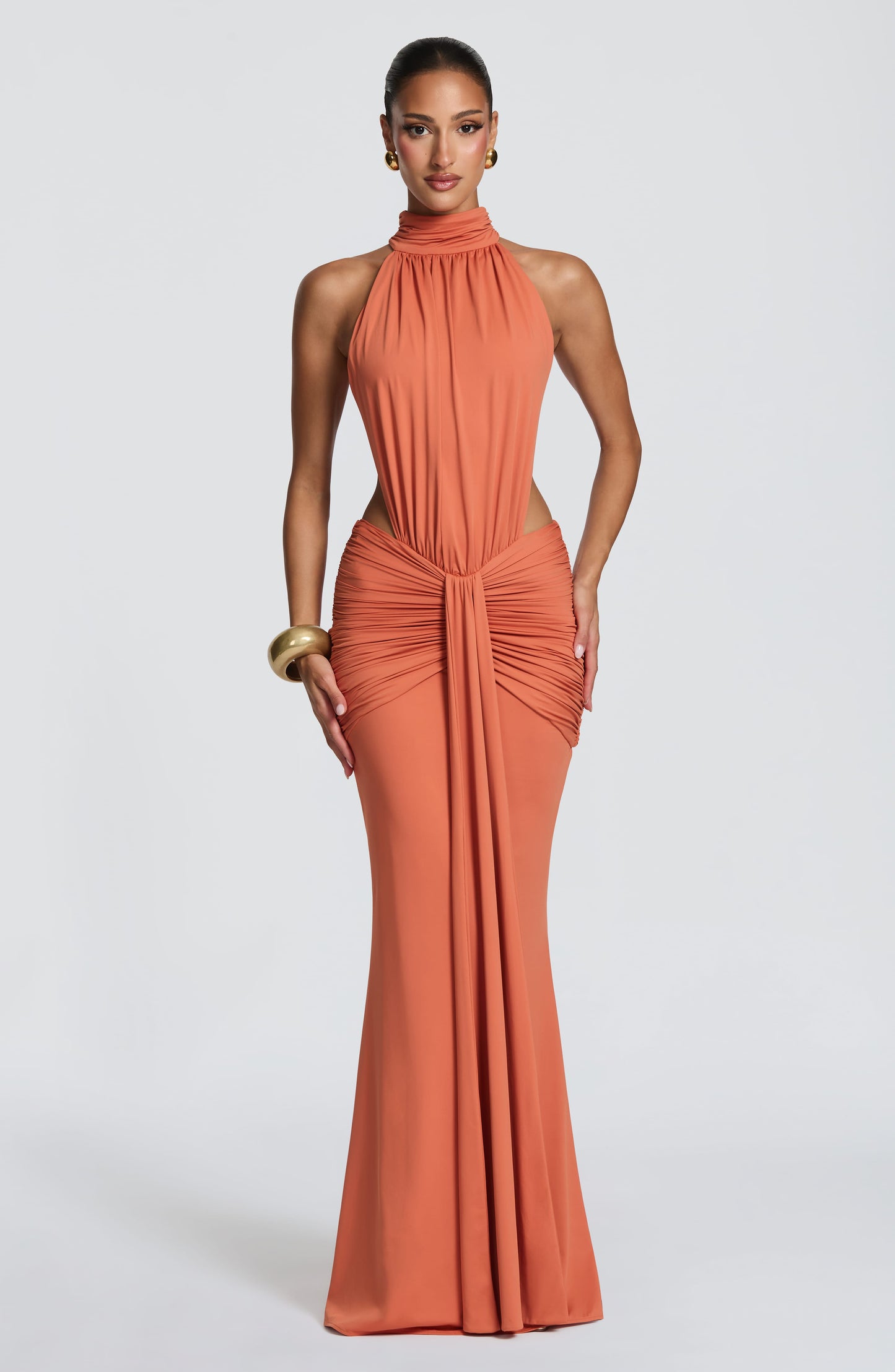 Delphine Cutout Halter Maxi Dress