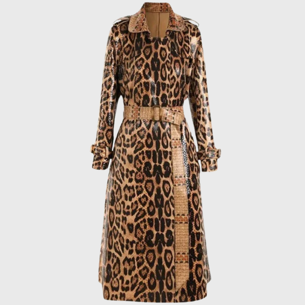 Tiziana Leopard Trench Coat
