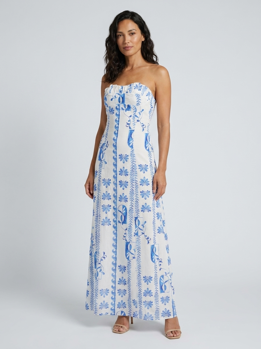 Celine Floral Bustier Maxi Dress