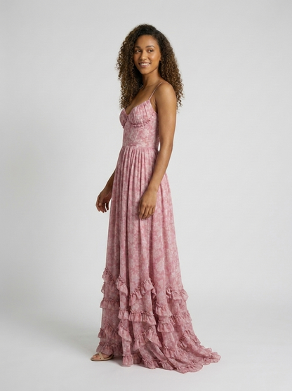 Aurelia Floral Bustier Maxi Dress