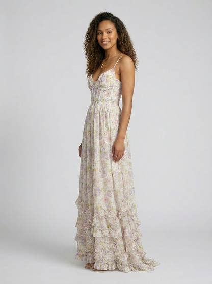 Aurelia Floral Bustier Maxi Dress
