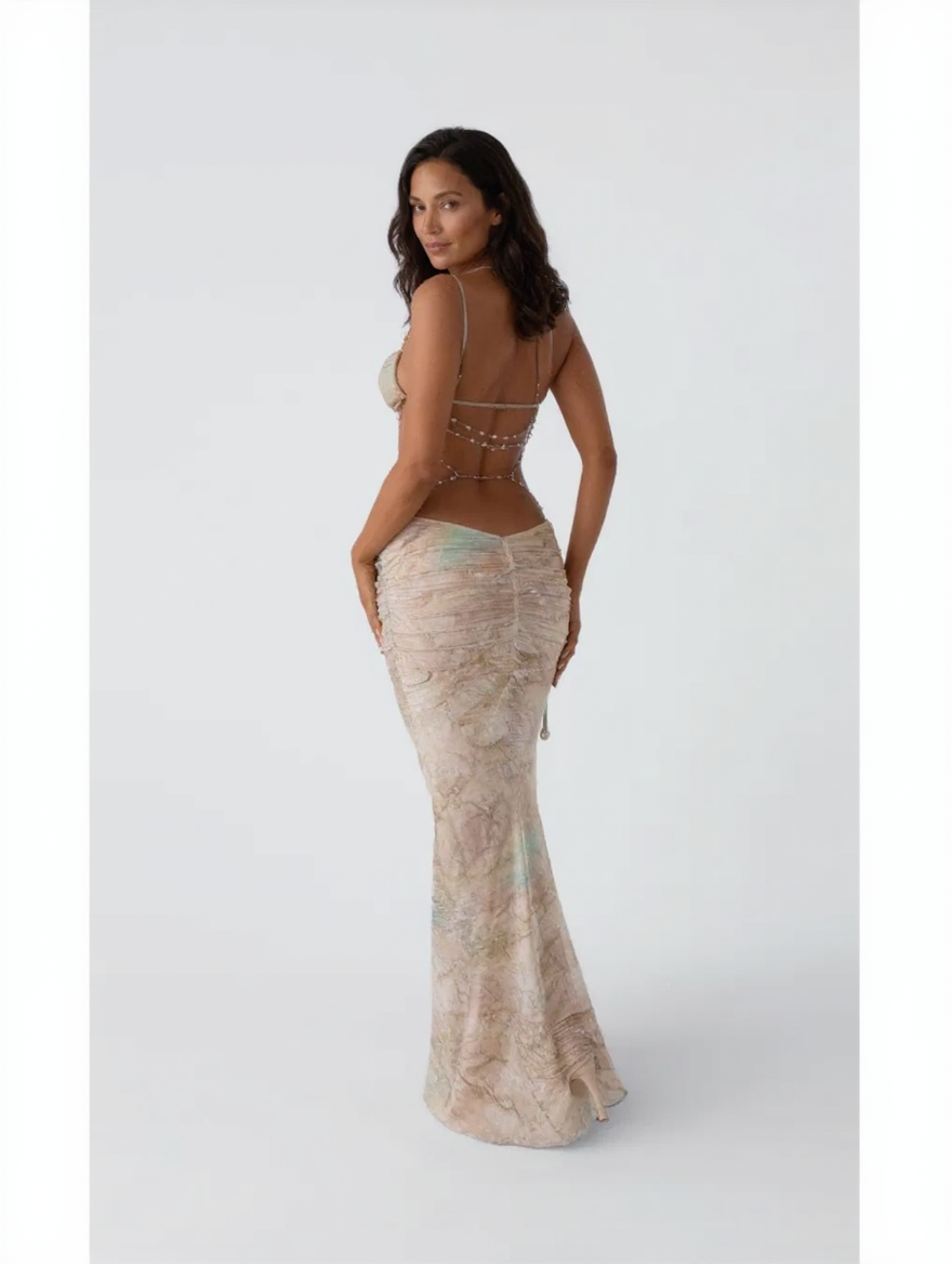 Quinn Embellished Halter Maxi Dress