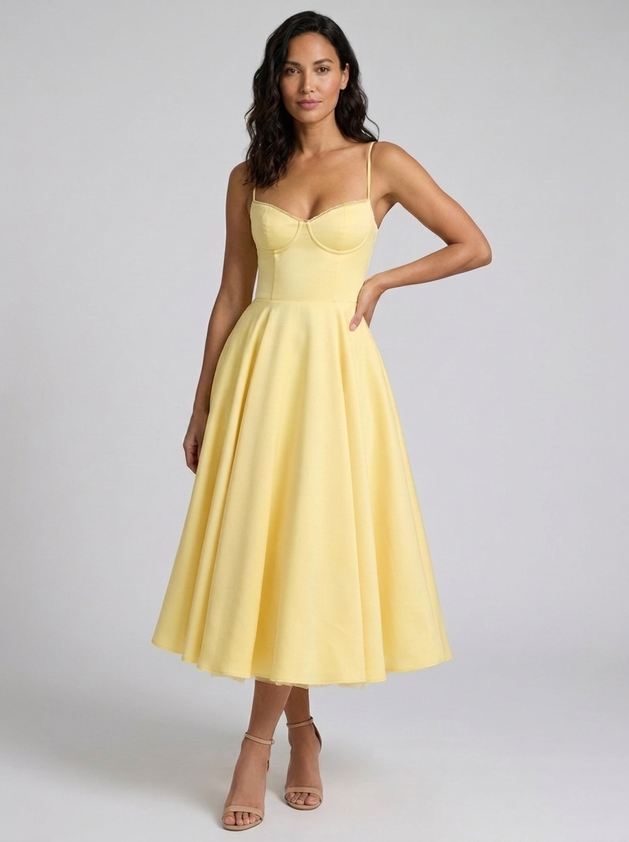 Eliana Bustier Sweetheart Midi Dress