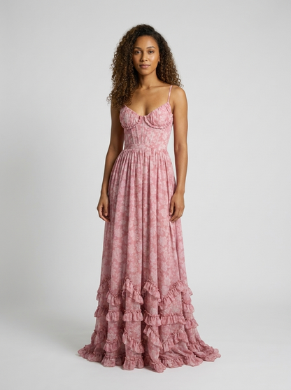 Aurelia Floral Bustier Maxi Dress