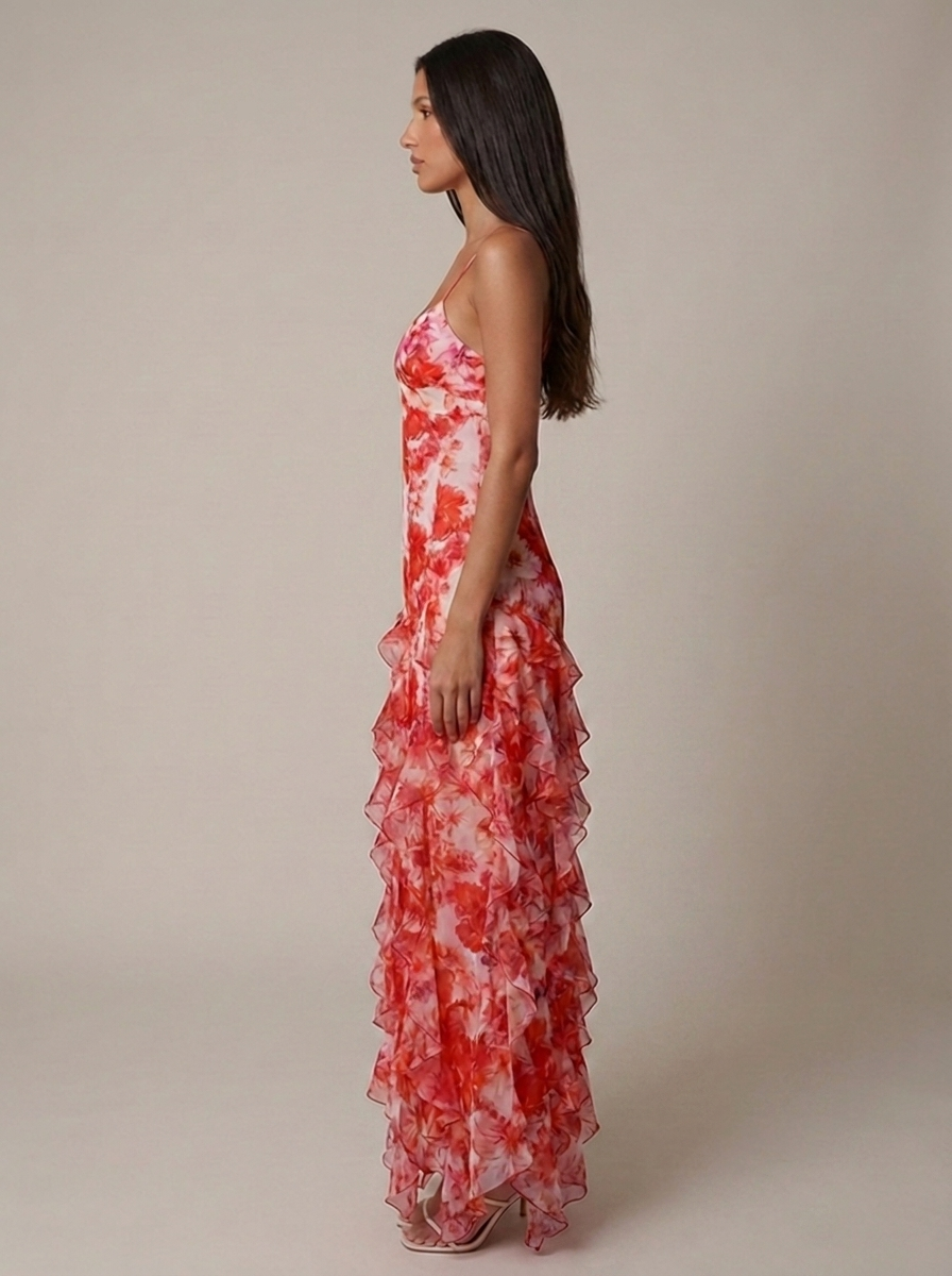 Odette Floral Ruffle Maxi Dress