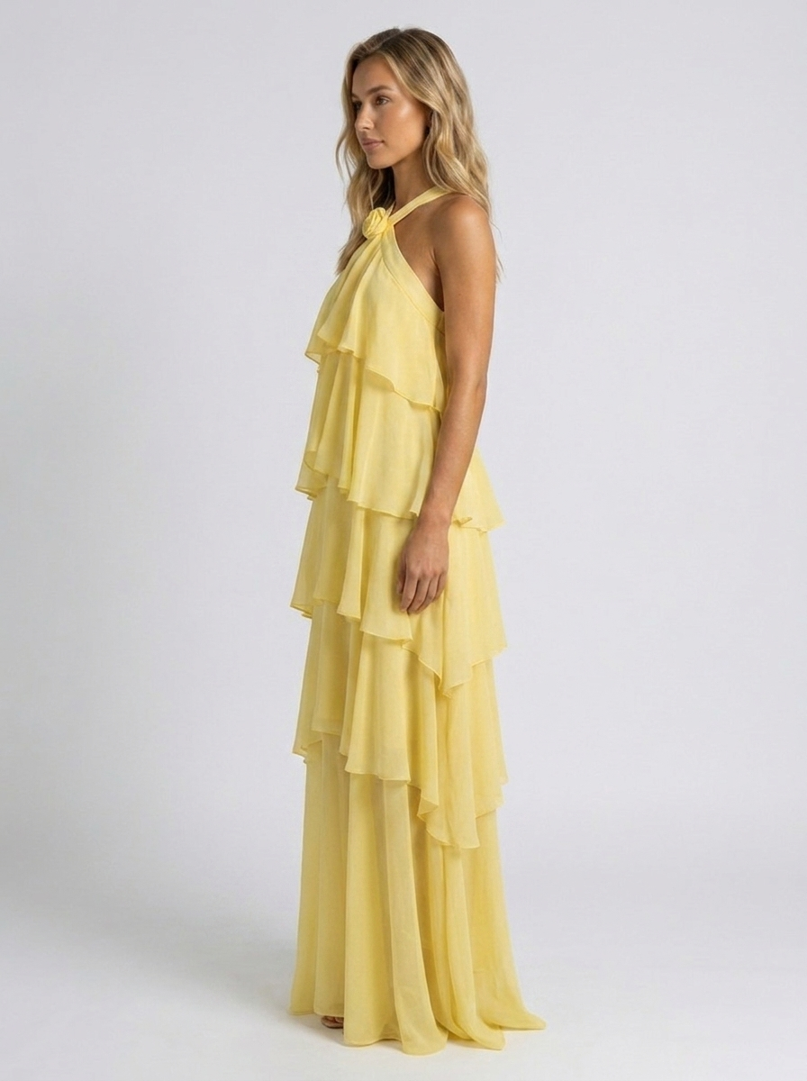 Noor Tiered Halter Maxi Dress