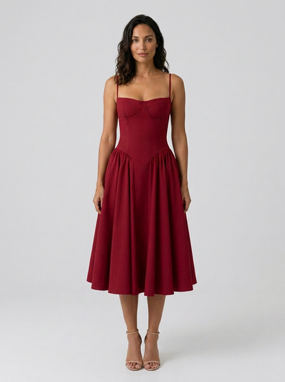 Eliana Bustier Sweetheart Midi Dress