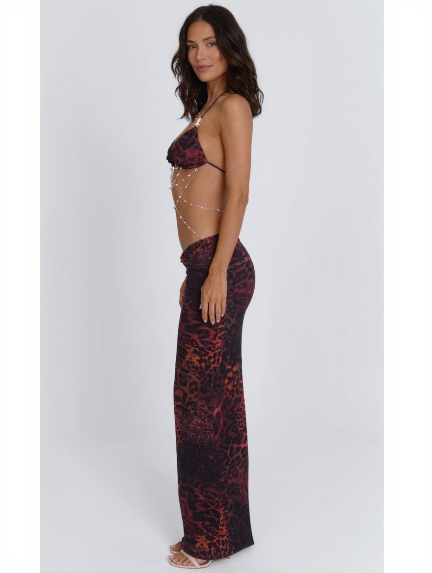 Quinn Embellished Halter Maxi Dress