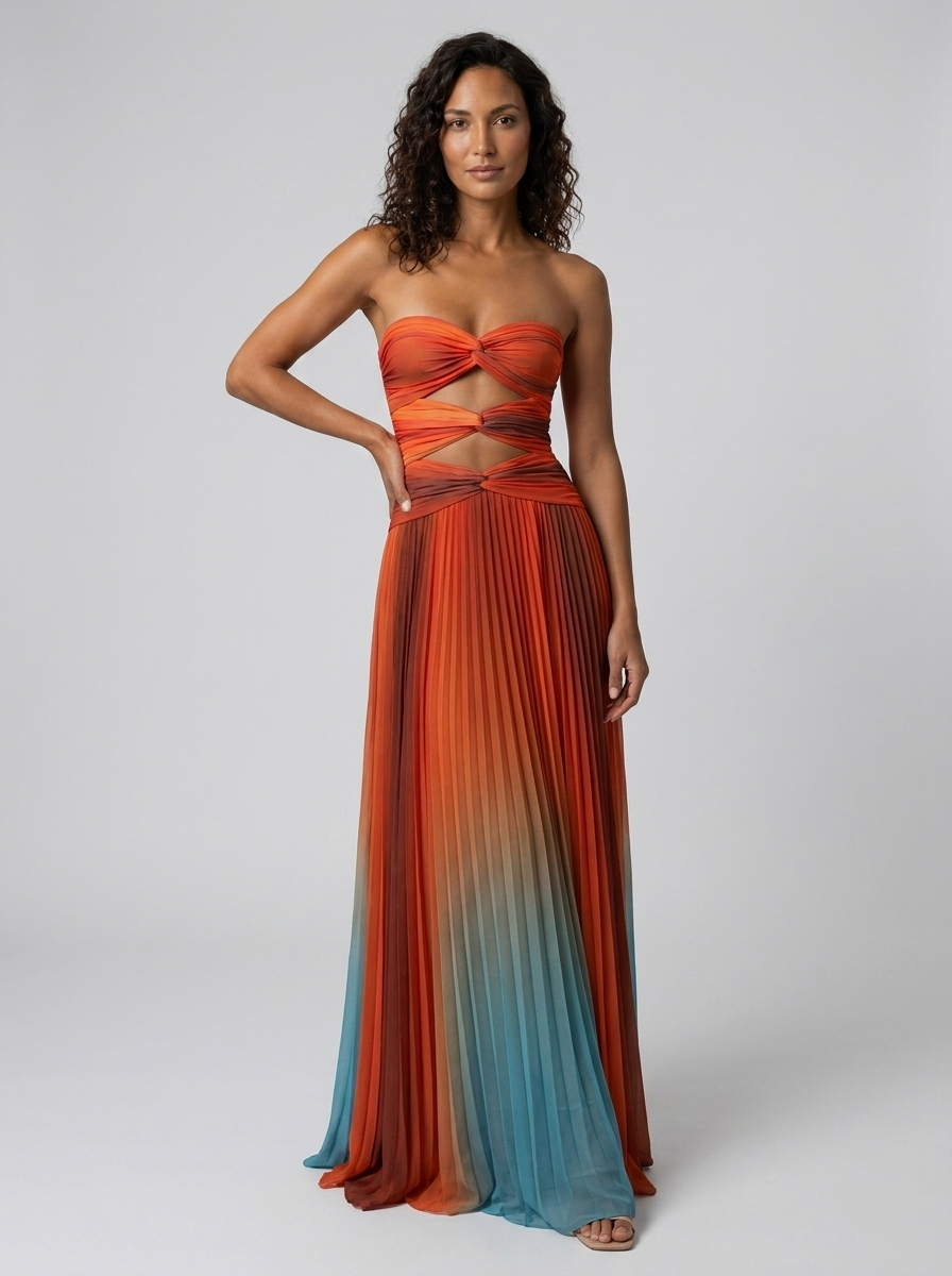 Saskia Bandeau Strapless Maxi Dress