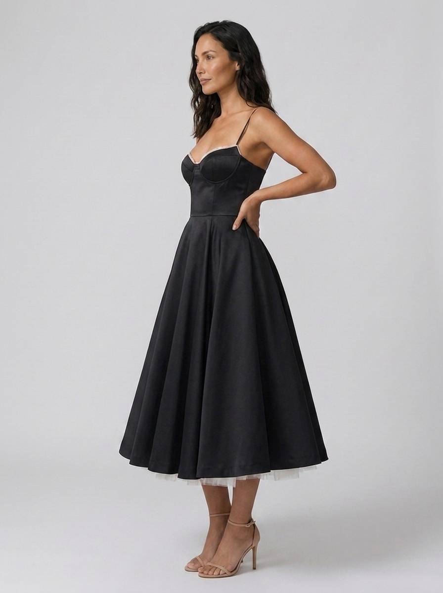 Eliana Bustier Sweetheart Midi Dress