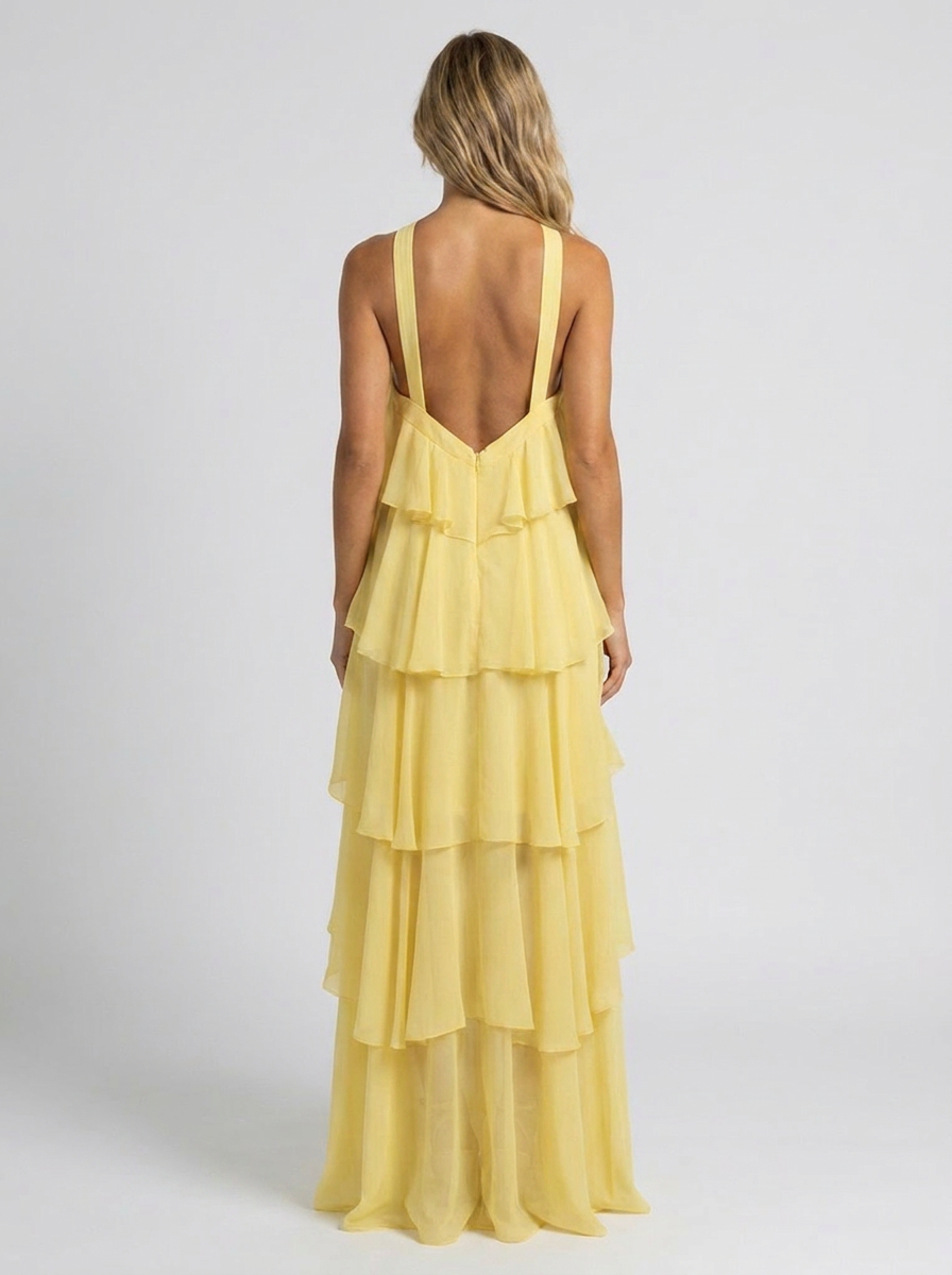 Noor Tiered Halter Maxi Dress