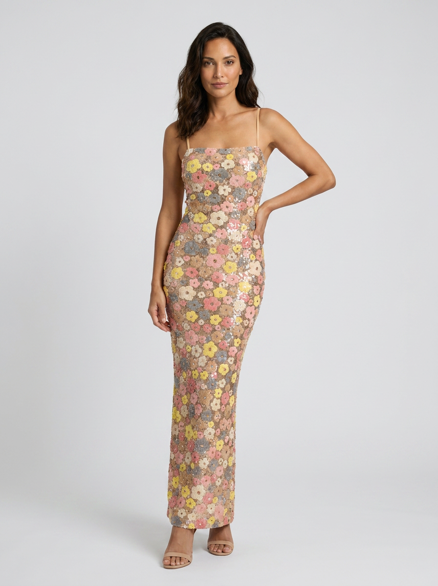 Ines Floral Embellished Maxi Dress