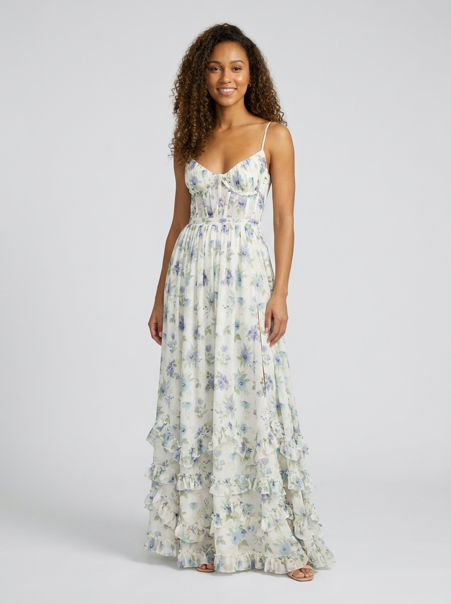 Aurelia Floral Bustier Maxi Dress