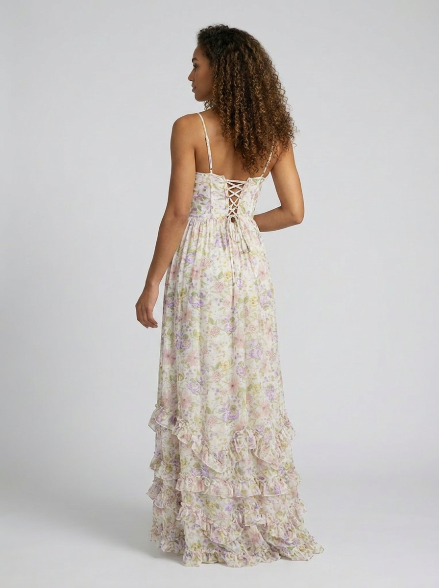 Aurelia Floral Bustier Maxi Dress