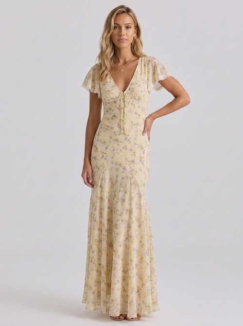 Zoé Floral Ruched Maxi Dress