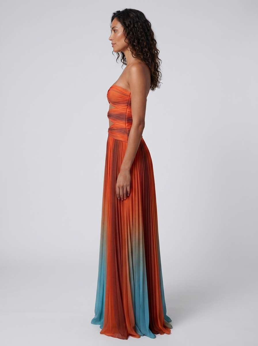 Saskia Bandeau Strapless Maxi Dress