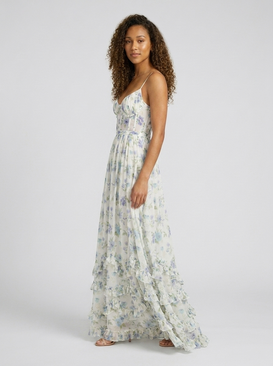 Aurelia Floral Bustier Maxi Dress