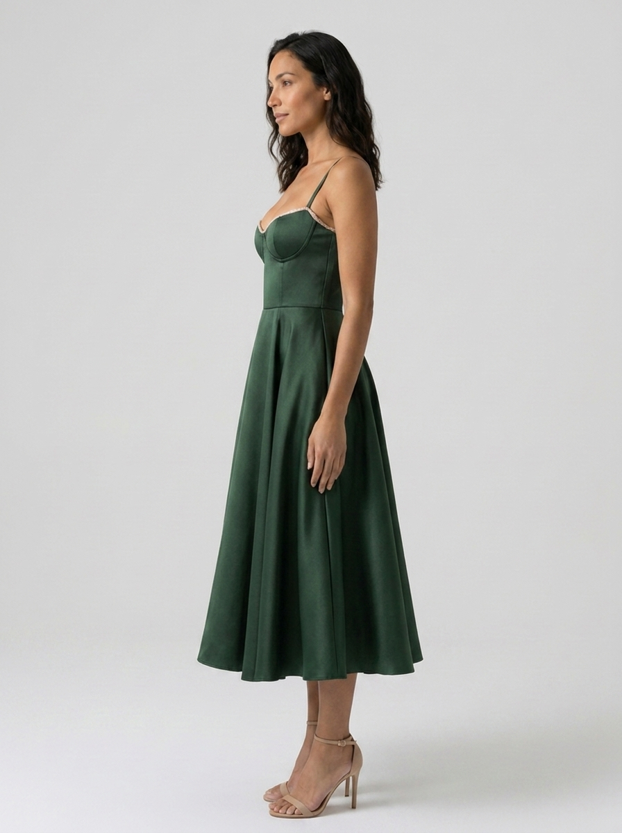 Eliana Bustier Sweetheart Midi Dress