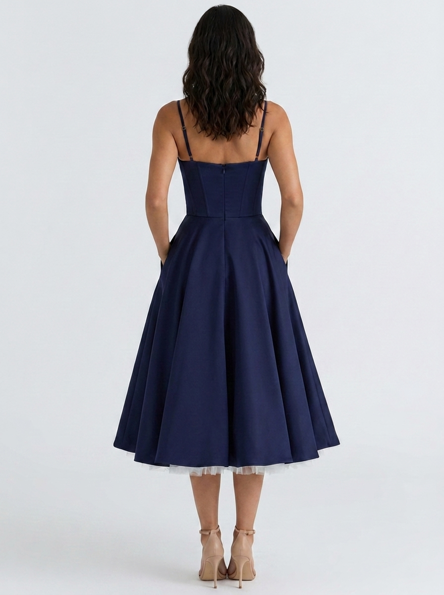 Eliana Bustier Sweetheart Midi Dress