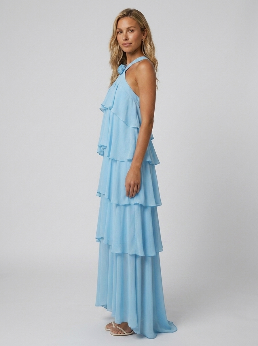 Noor Tiered Halter Maxi Dress