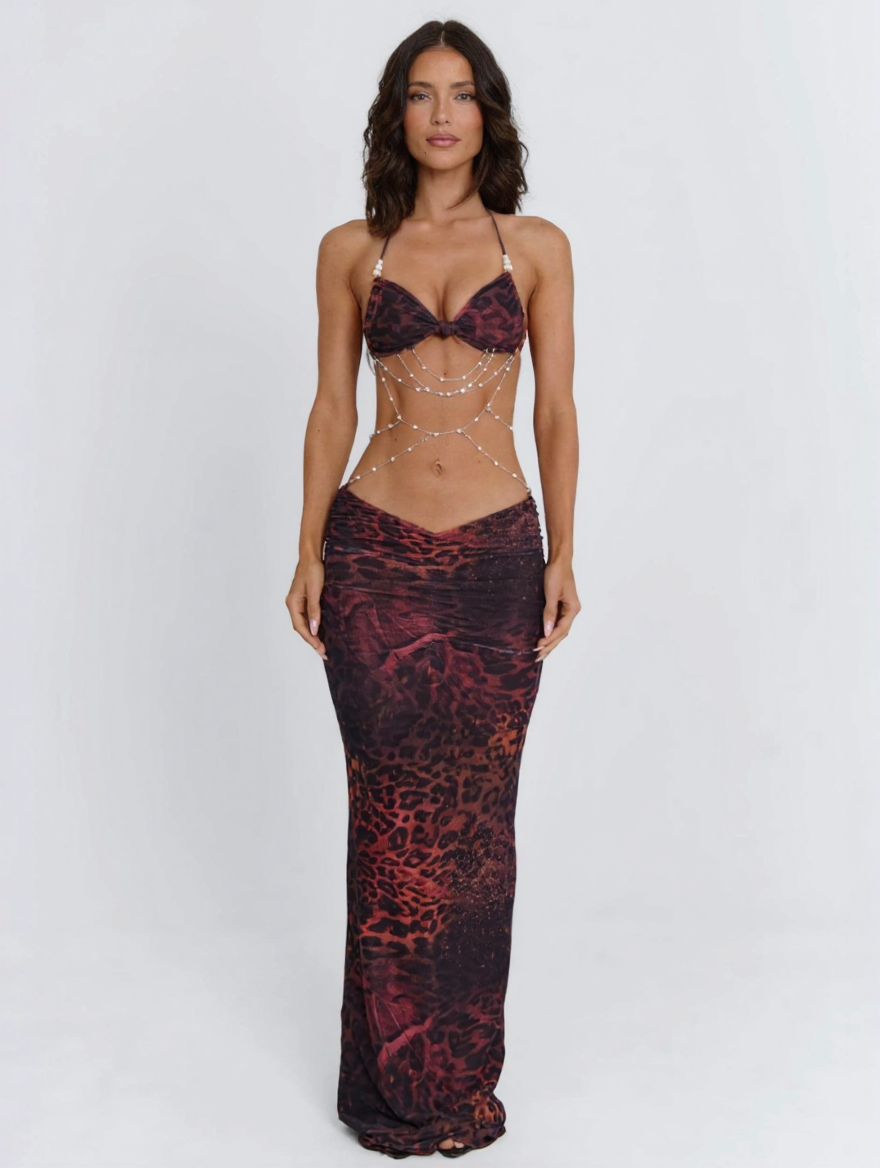 Quinn Embellished Halter Maxi Dress