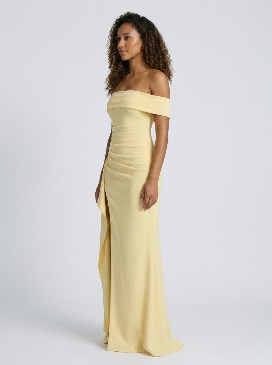 Isabella Ruched Off Maxi Dress