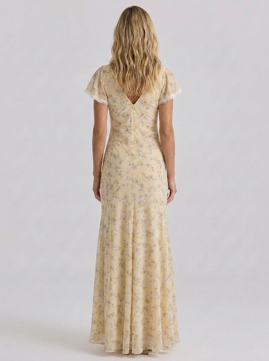 Zoé Floral Ruched Maxi Dress